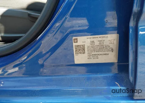 2018 Chevrolet Sonic Lt Auto from USA, damaged, VIN 1G1JD5SG4J4124954